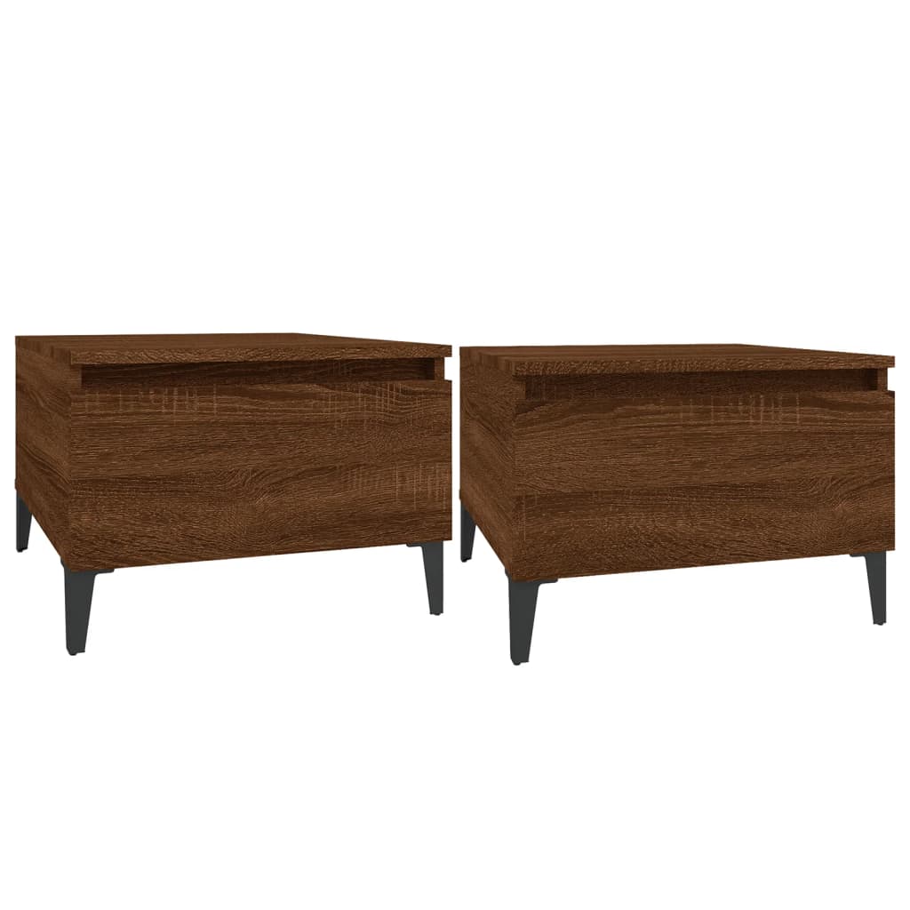 vidaXL Side Tables 2 pcs Brown Oak 50x46x35 cm Engineered Wood
