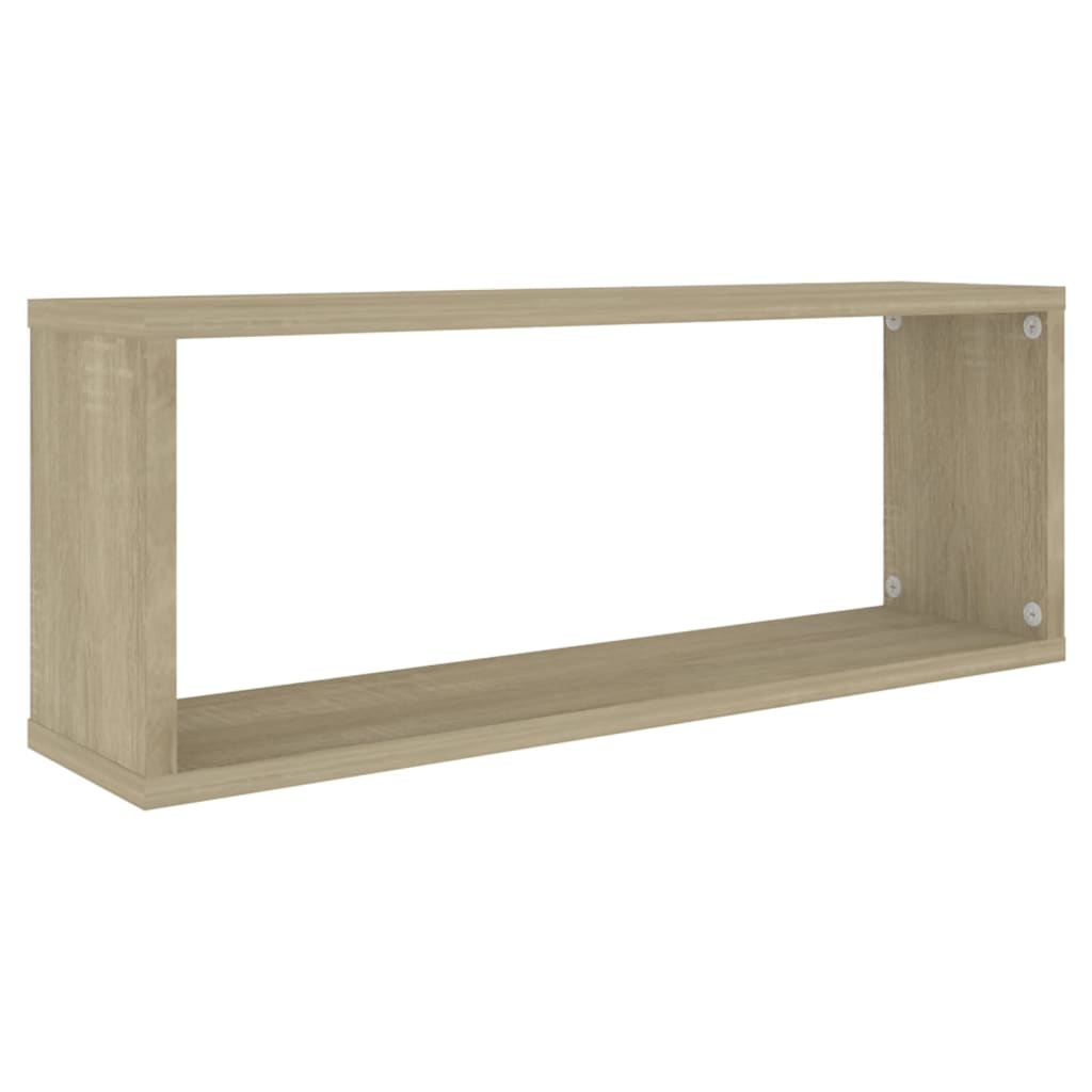 vidaXL Wall Cube Shelf 4 pcs Sonoma Oak 60x15x23 cm Engineered Wood
