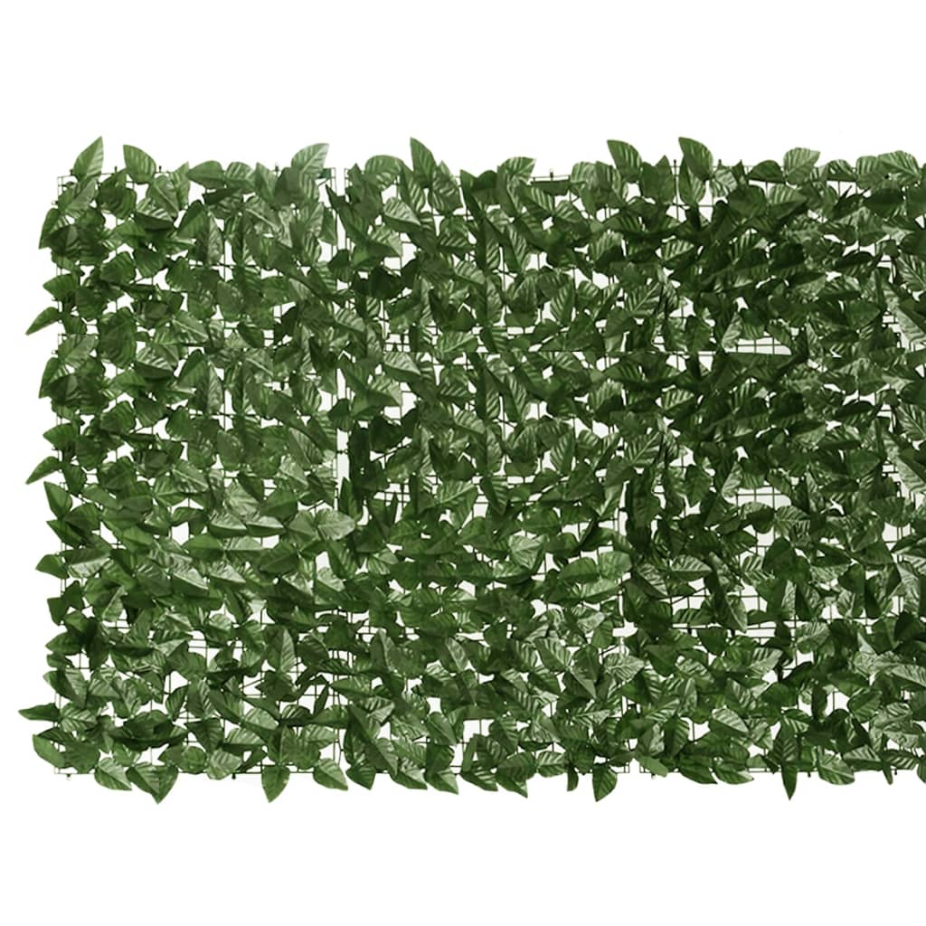 vidaXL Balcony Screen with Dark Green Leaves 500x100 cm