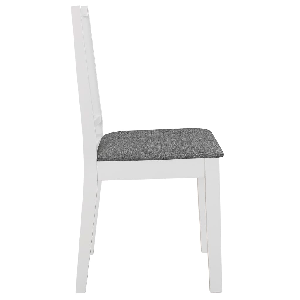 vidaXL Dining Chairs with Cushions 6 pcs White Solid Wood