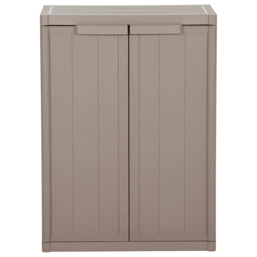 vidaXL Garden Storage Cabinet Brown 65x45x88 cm PP Wood Look