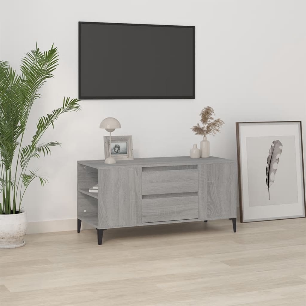 vidaXL TV Cabinet Grey Sonoma 102x44.5x50 cm Engineered Wood