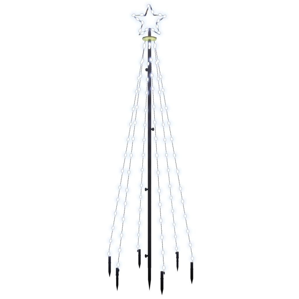 vidaXL Christmas Tree with Spike Cold White 108 LEDs 180 cm