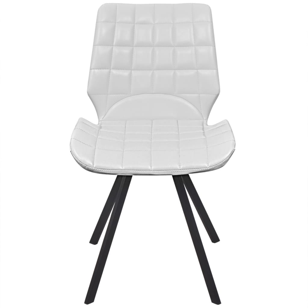 vidaXL Dining Chair Artificial Leather 2 pcs White
