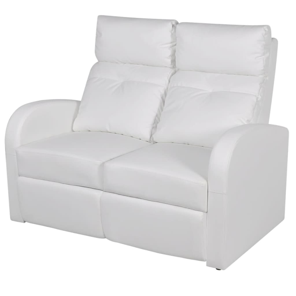 vidaXL Recliner 2-seat Artificial Leather White