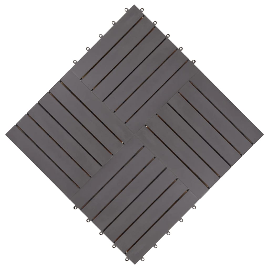 vidaXL Decking Tiles 30 pcs Grey Wash 30x30 cm Solid Acacia Wood
