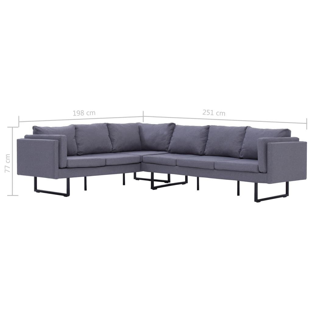 vidaXL Corner Sofa Blue Fabric