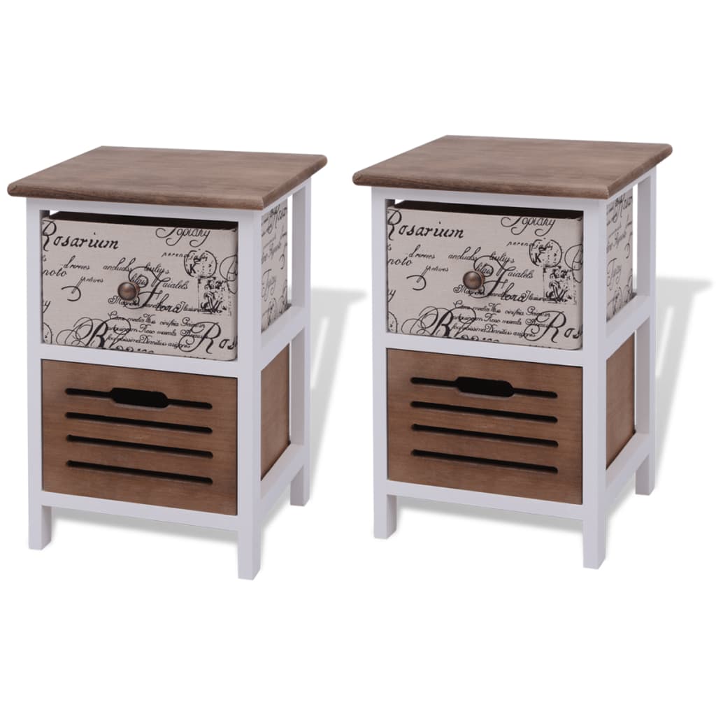 vidaXL Bedside Cabinets 2 pcs Wood