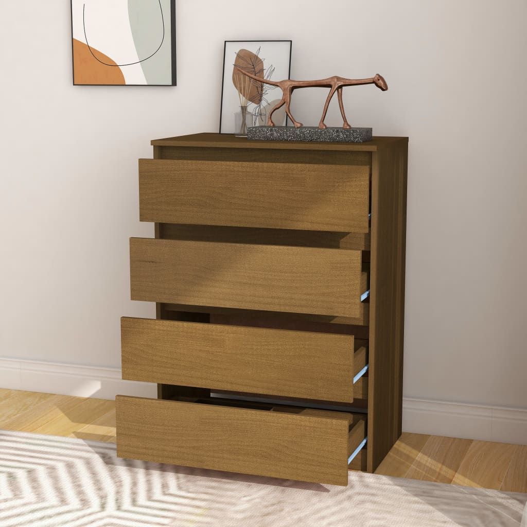 vidaXL Side Cabinet Honey Brown 60x36x84 cm Solid Pinewood