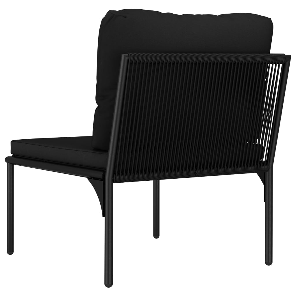 vidaXL 3 Piece Garden Lounge Set with Cushions Black PVC