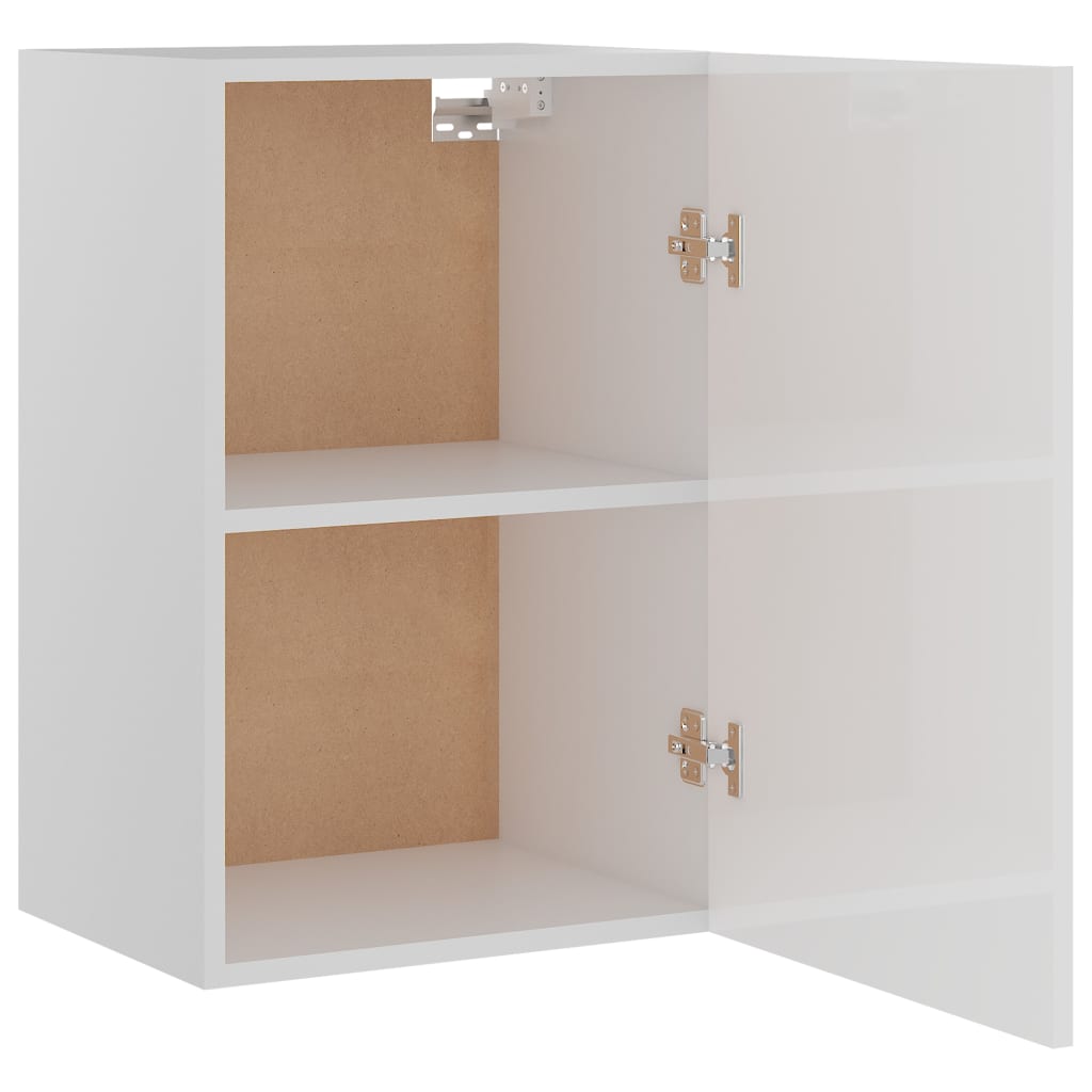 vidaXL Hanging Cabinet High Gloss White 39.5x31x60 cm Engineered Wood
