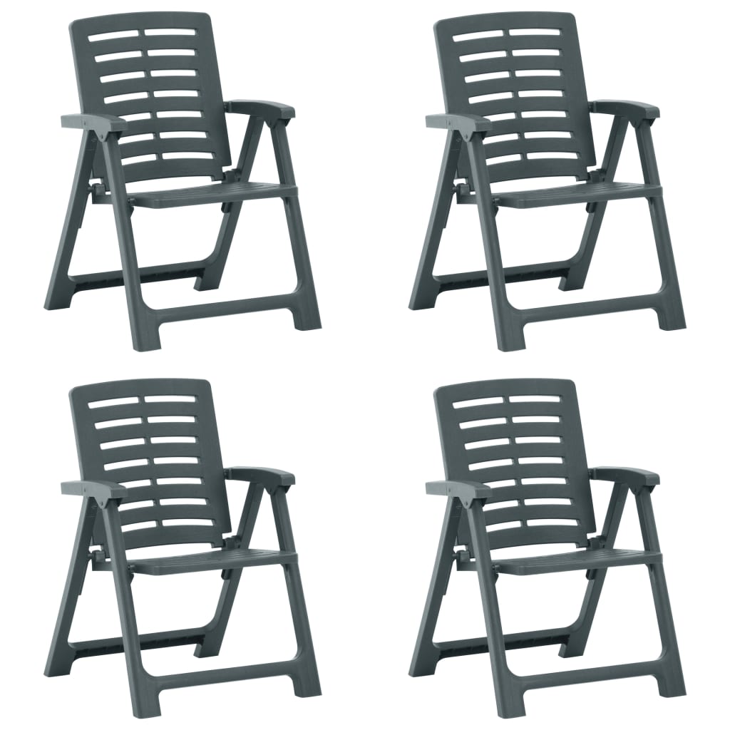 vidaXL Garden Chairs 4 pcs Plastic Green