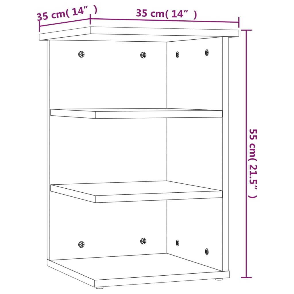 vidaXL Side Cabinet High Gloss White 35x35x55 cm Engineered Wood