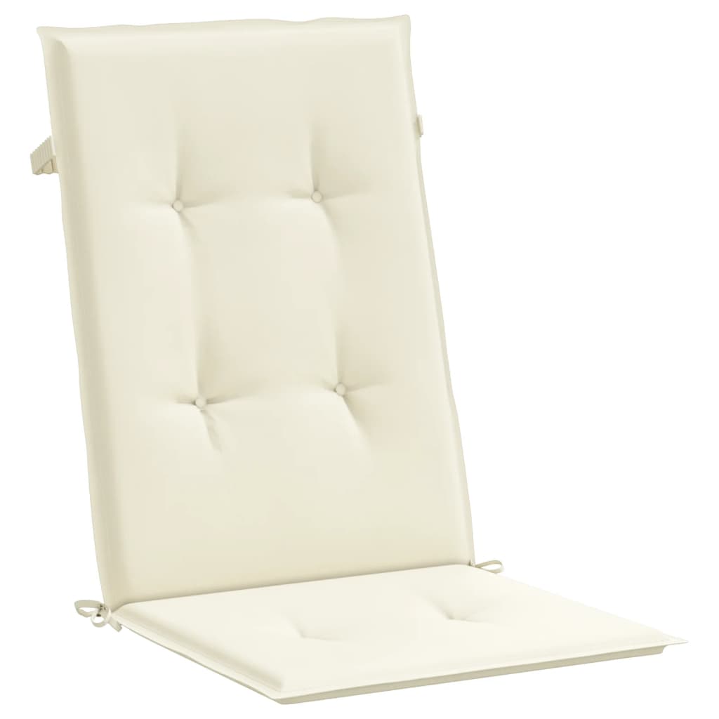 vidaXL Garden Highback Chair Cushions 6 pcs Cream 120x50x3 cm Fabric