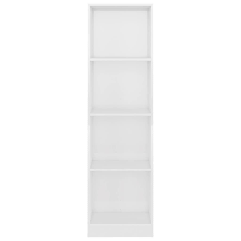 vidaXL 4-Tier Book Cabinet High Gloss White 40x24x142 cm Engineered Wood