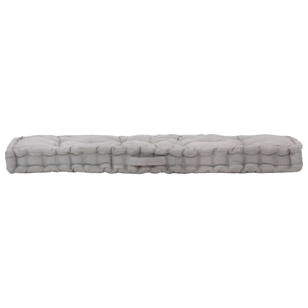 vidaXL Pallet Floor Cushion Cotton 120x40x7 cm Grey