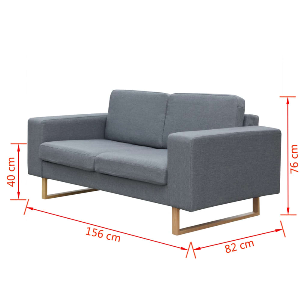 vidaXL 2-Seater and 3-Seater Sofa Set Light Grey