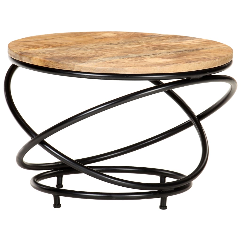 vidaXL Coffee Table Black 60x60x40 cm Solid Rough Mango Wood