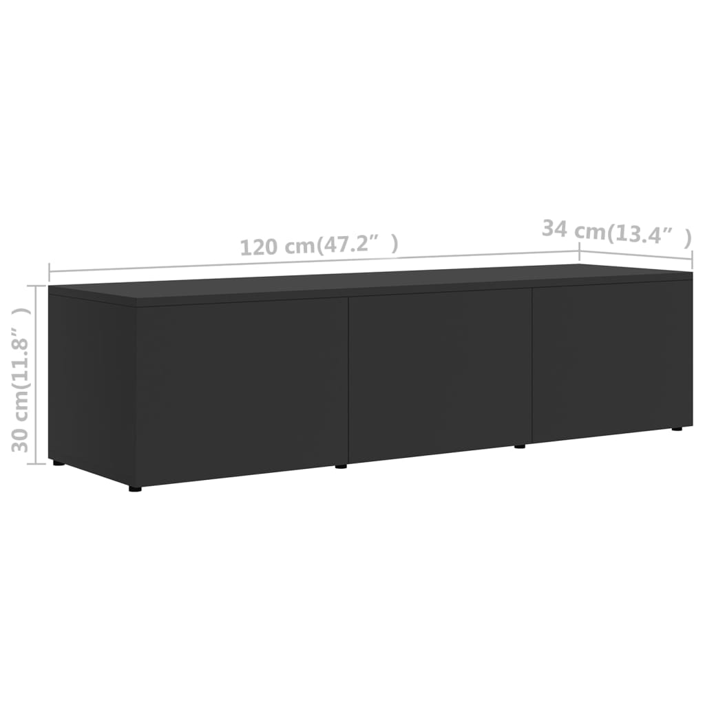 vidaXL TV Cabinet Grey 120x34x30 cm Engineered Wood
