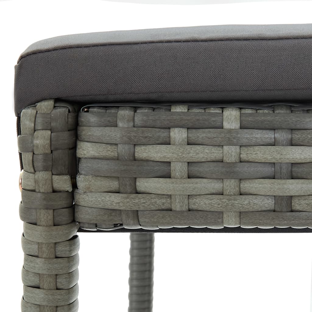vidaXL 5 Piece Garden Bar Set with Cushions Poly Rattan Grey