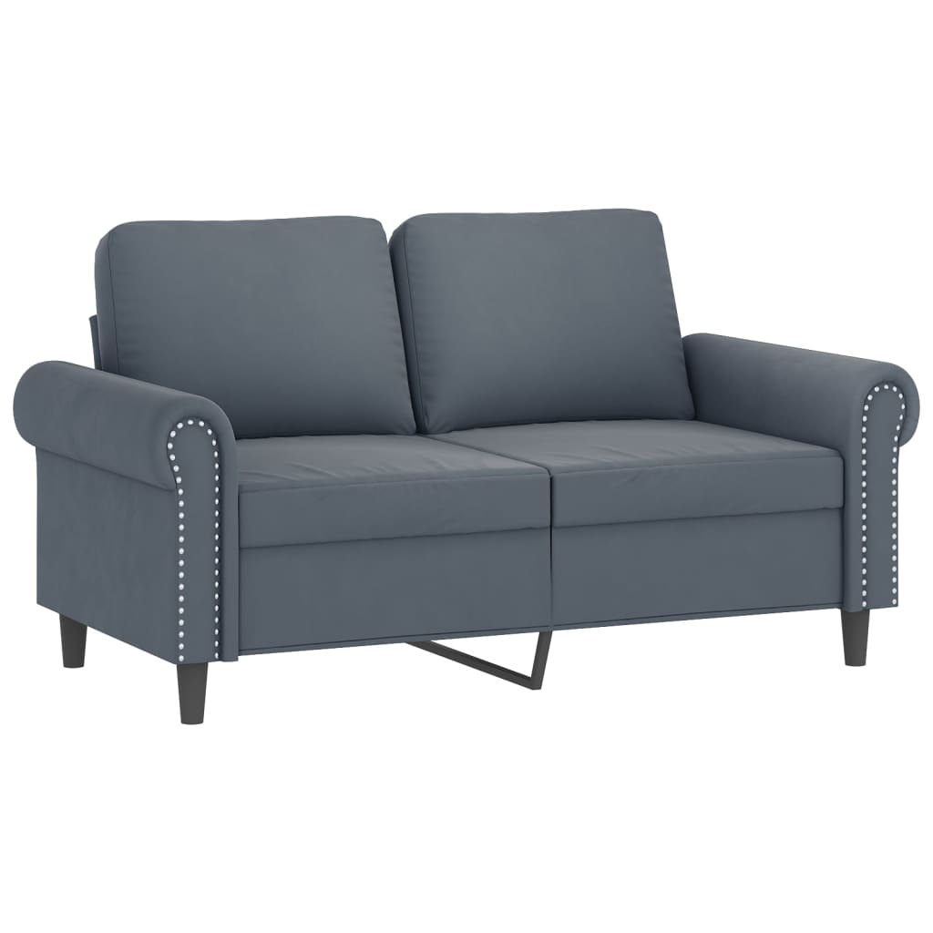 vidaXL 3 Piece Sofa Set with Pillows Dark Grey Velvet