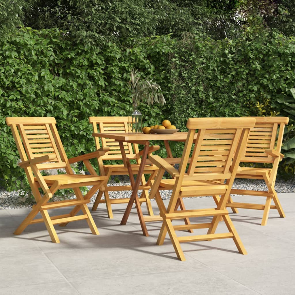 vidaXL Folding Garden Chairs 4 pcs 56x63x90 cm Solid Wood Teak