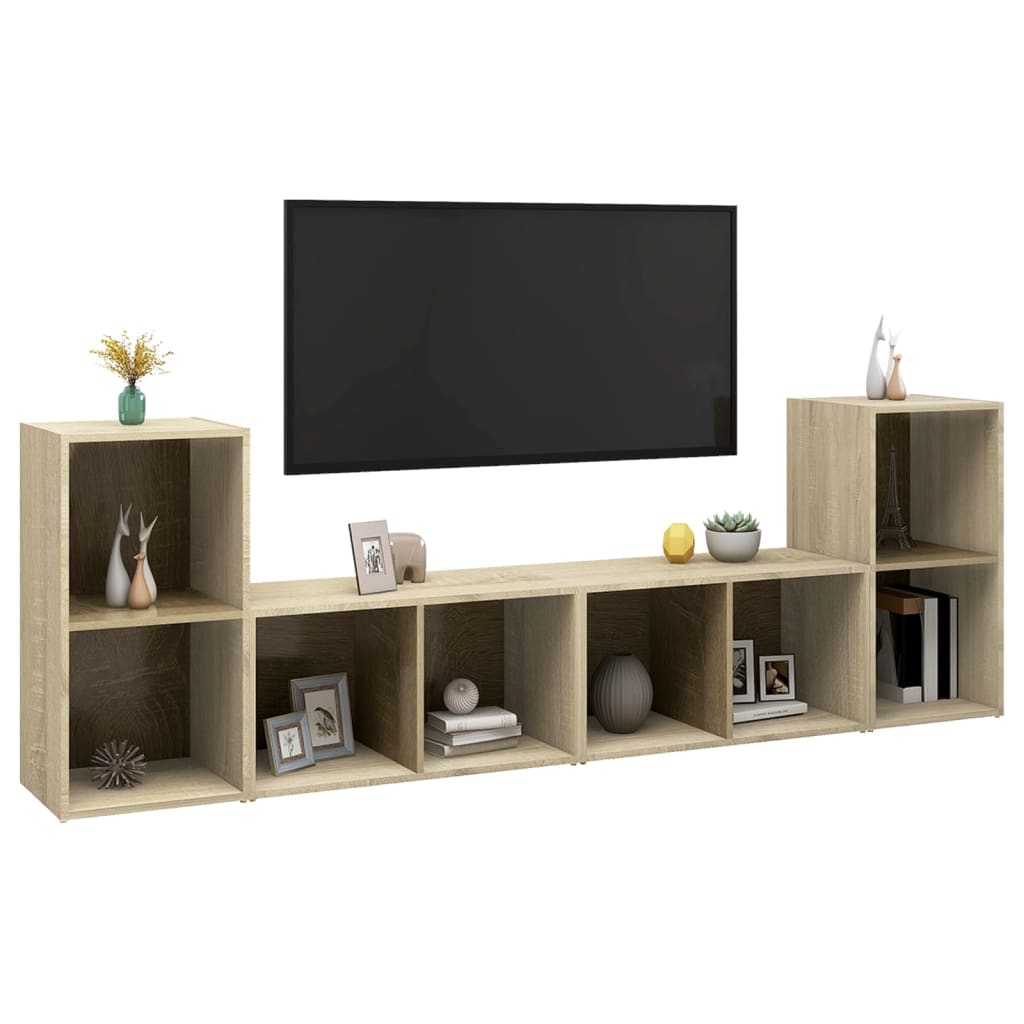 vidaXL TV Cabinets 4 pcs Sonoma Oak 72x35x36.5 cm Engineered Wood