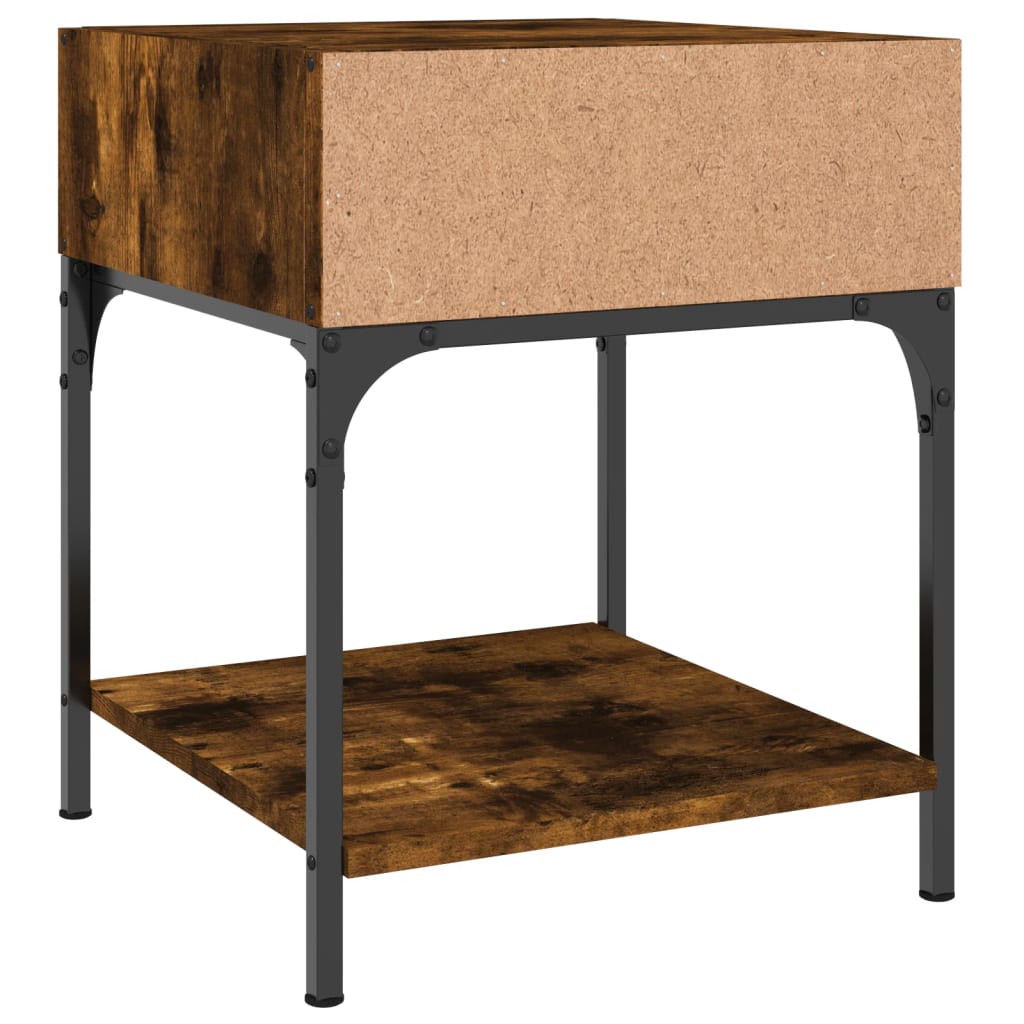 vidaXL Bedside Table Smoked Oak 40x41x50 cm Engineered Wood