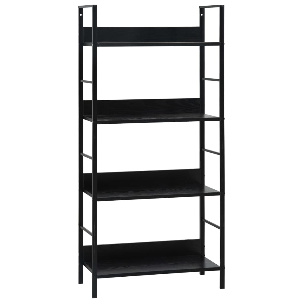 vidaXL 4-Layer Book Shelf Black 60x27.6x124.5 cm Engineered Wood