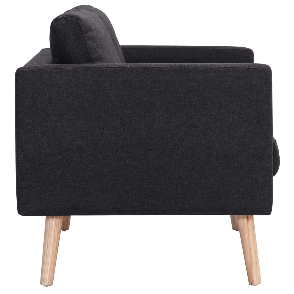 vidaXL 3-Seater Sofa Fabric Black