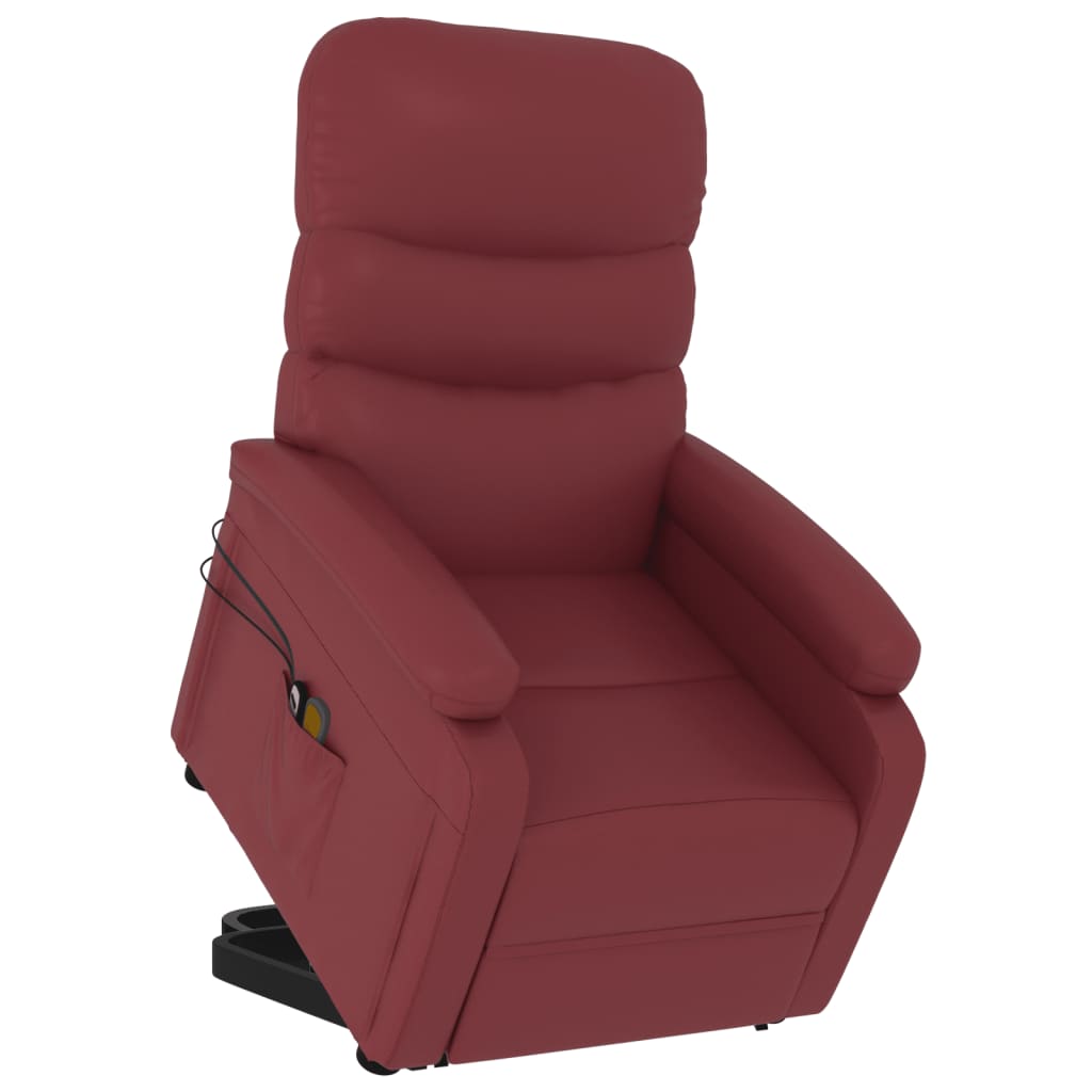 vidaXL Stand up Massage Chair Wine Red Faux Leather
