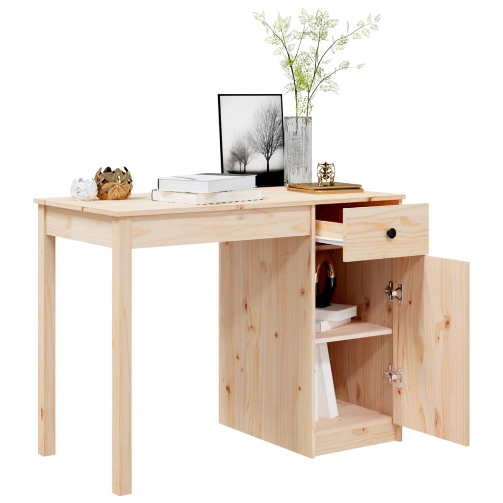 vidaXL Desk 100x50x75 cm Solid Wood Pine