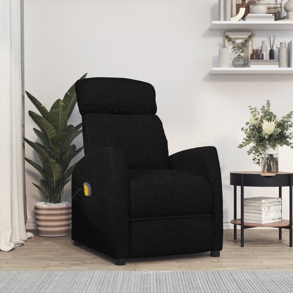 vidaXL Massage Chair Black Fabric