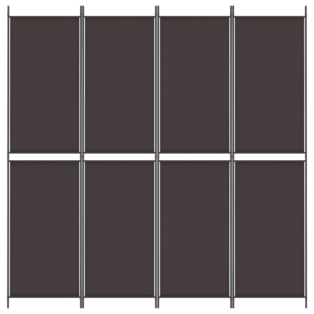 vidaXL 4-Panel Room Divider Brown 200x220 cm Fabric