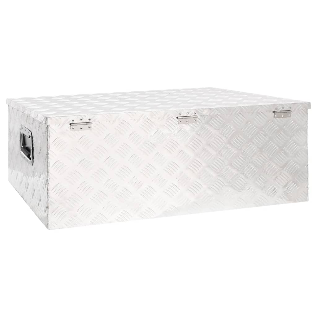 vidaXL Storage Box Silver 100x55x37 cm Aluminium