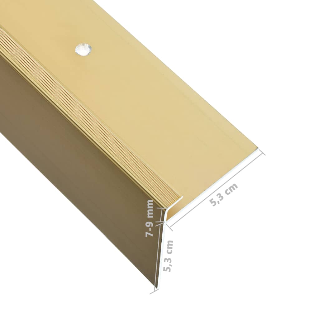 vidaXL F-shape Stair Nosings 15 pcs Aluminium 134 cm Gold