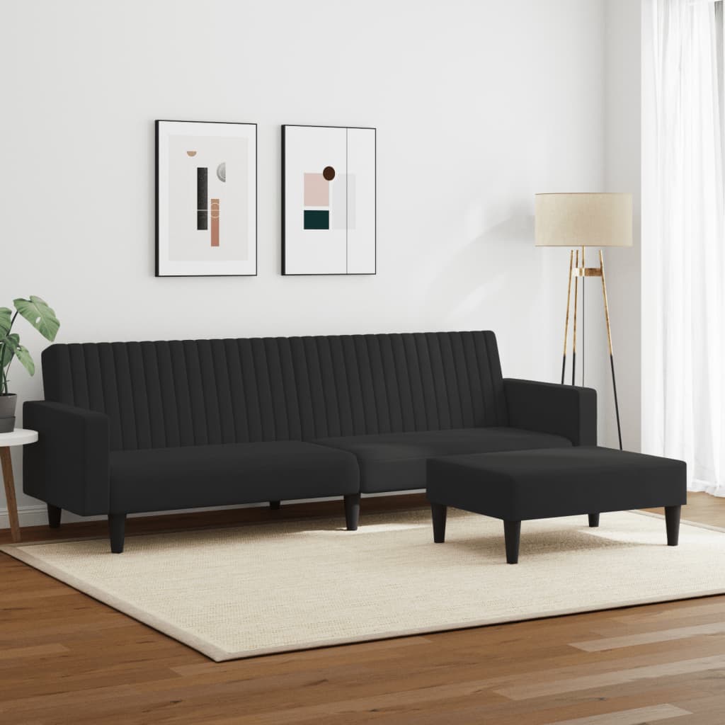 vidaXL 2 Piece Sofa Set Black Velvet