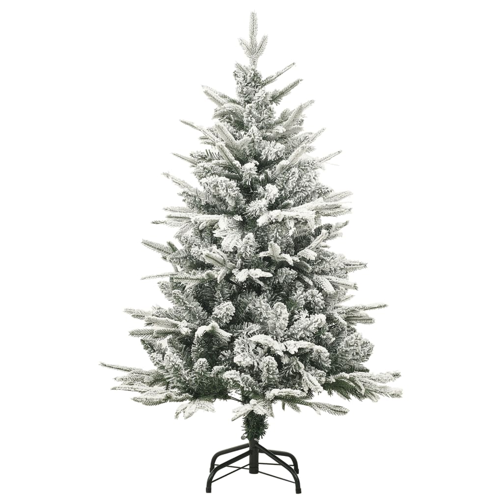 vidaXL Artificial Christmas Tree with Flocked Snow Green 120 cm PVC&PE