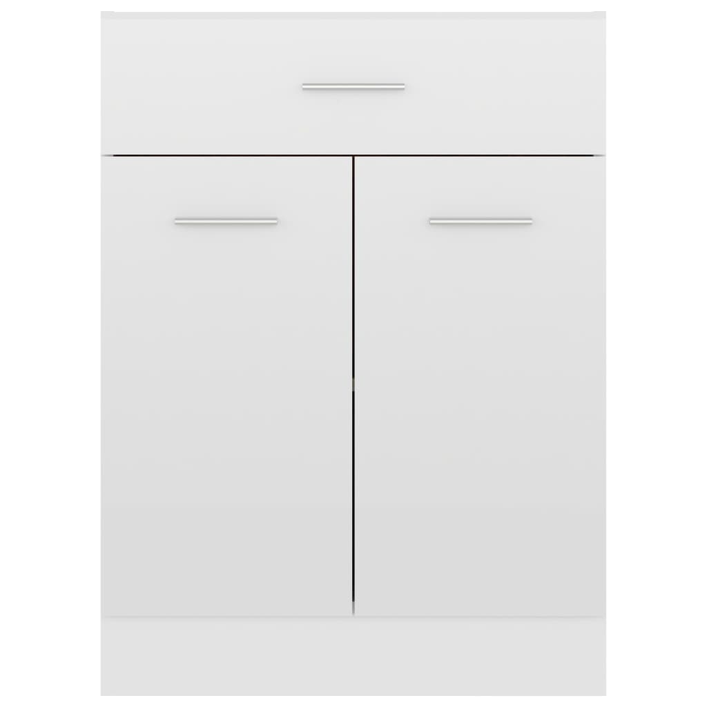vidaXL Drawer Bottom Cabinet High Gloss White 60x46x81.5 cm Engineered Wood