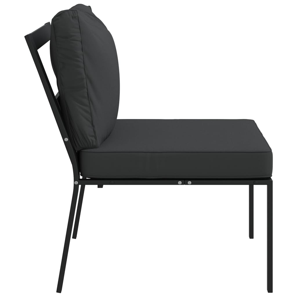vidaXL Garden Chairs with Grey Cushions 2 pcs 60x74x79 cm Steel