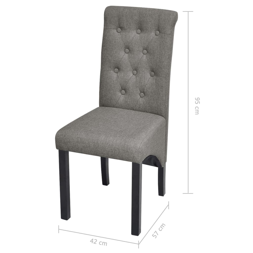 vidaXL Dining Chairs 2 pcs Light Grey Fabric