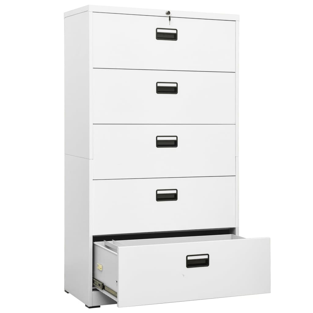 vidaXL Filing Cabinet White 90x46x164 cm Steel