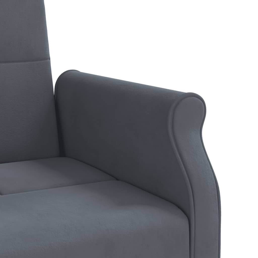 vidaXL Sofa Bed with Cushions Dark Grey Velvet