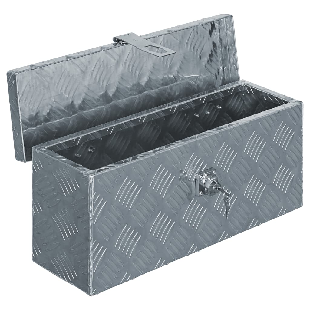 vidaXL Aluminium Box 48.5x14x20 cm Silver