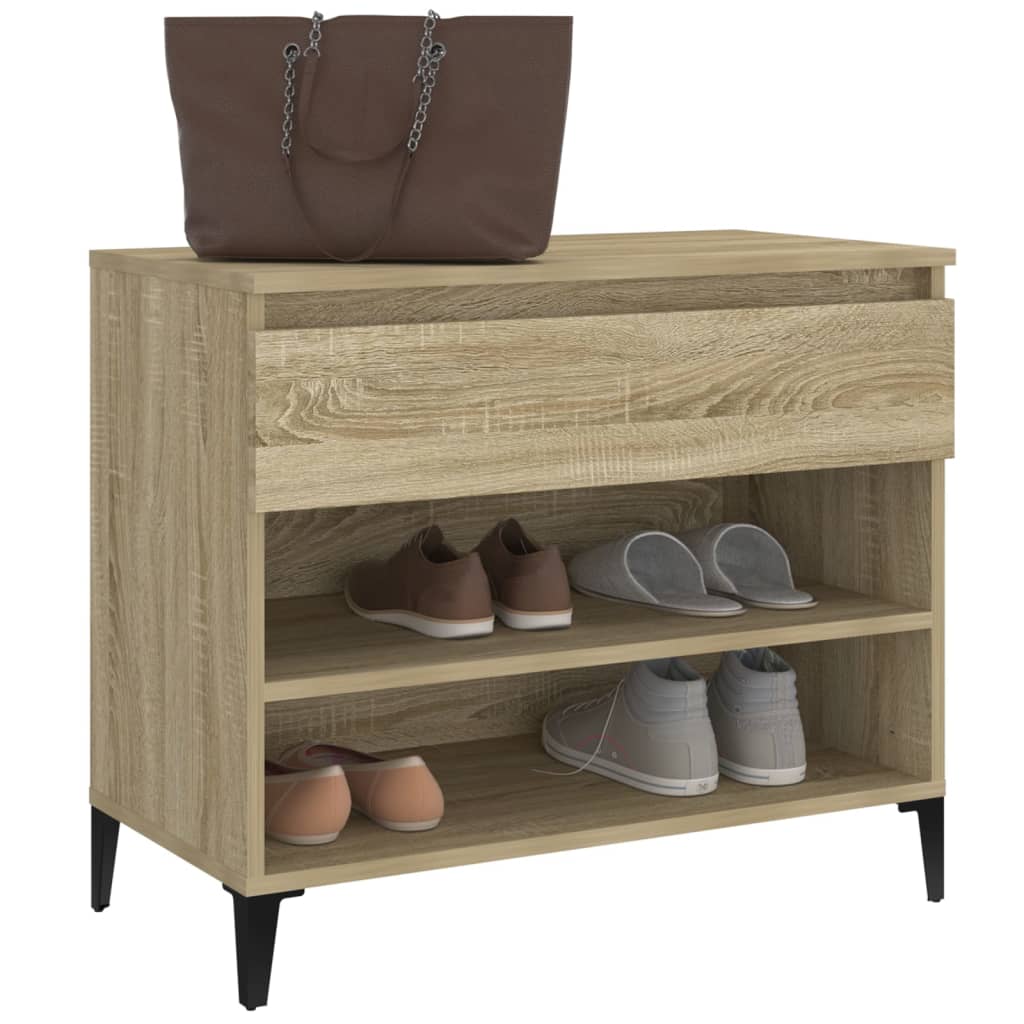 vidaXL Shoe Cabinet Sonoma Oak 70x36x60 cm Engineered Wood