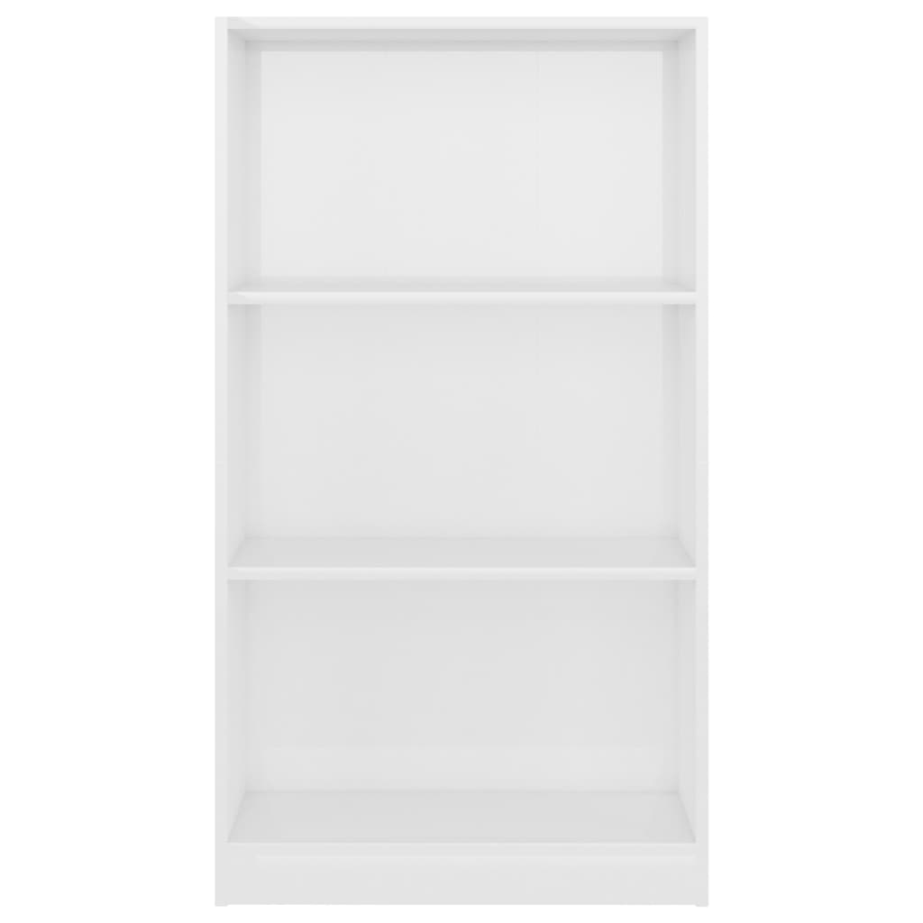 vidaXL 3-Tier Book Cabinet High Gloss White 60x24x109 cm Engineered Wood