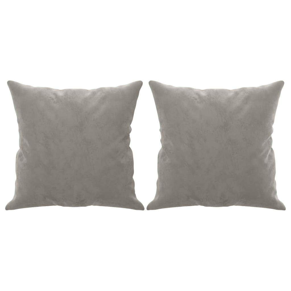 vidaXL Throw Pillows 2 pcs Light Grey 40x40 cm Velvet