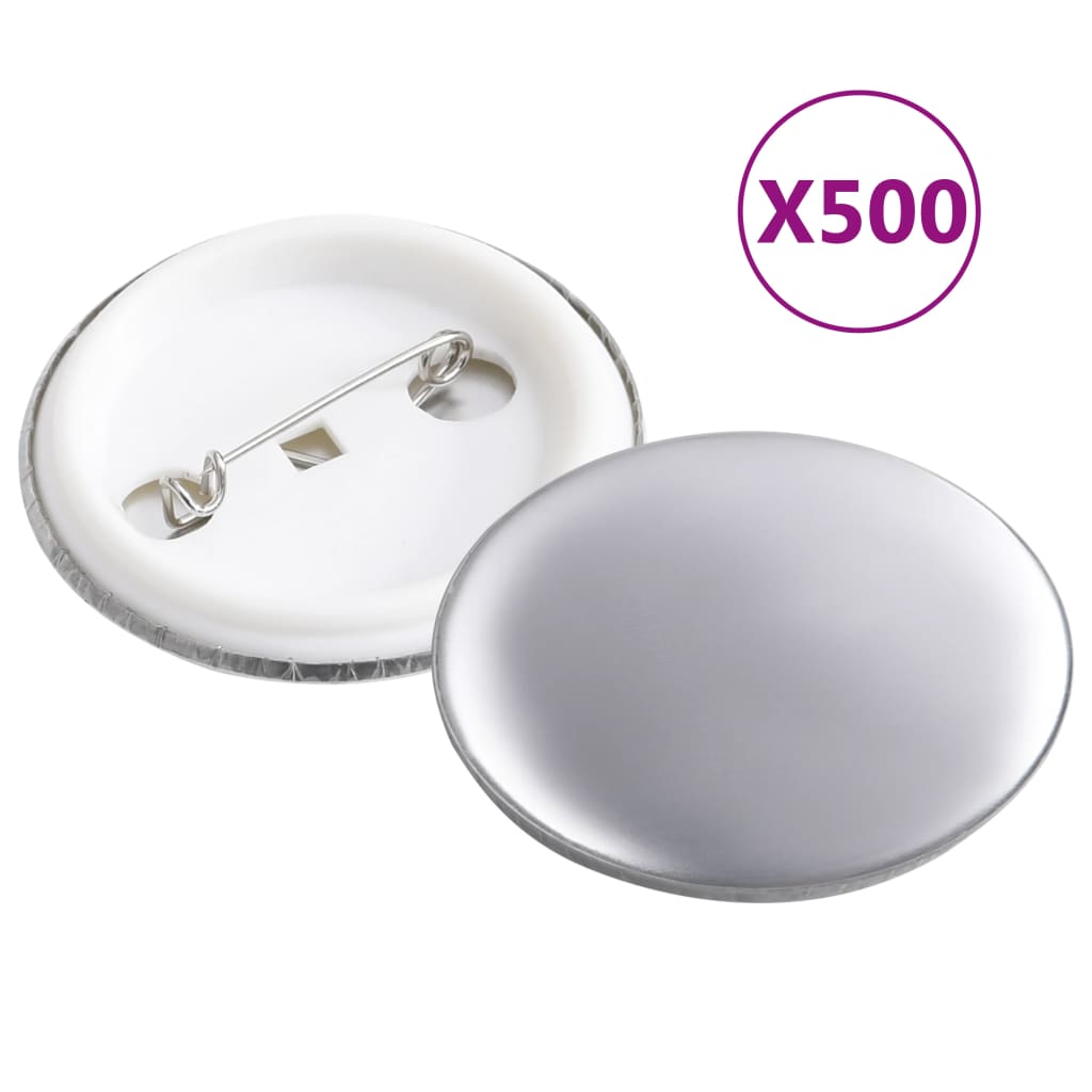 vidaXL Badge Button Maker with 500 pcs Pinback Button Parts 37 mm