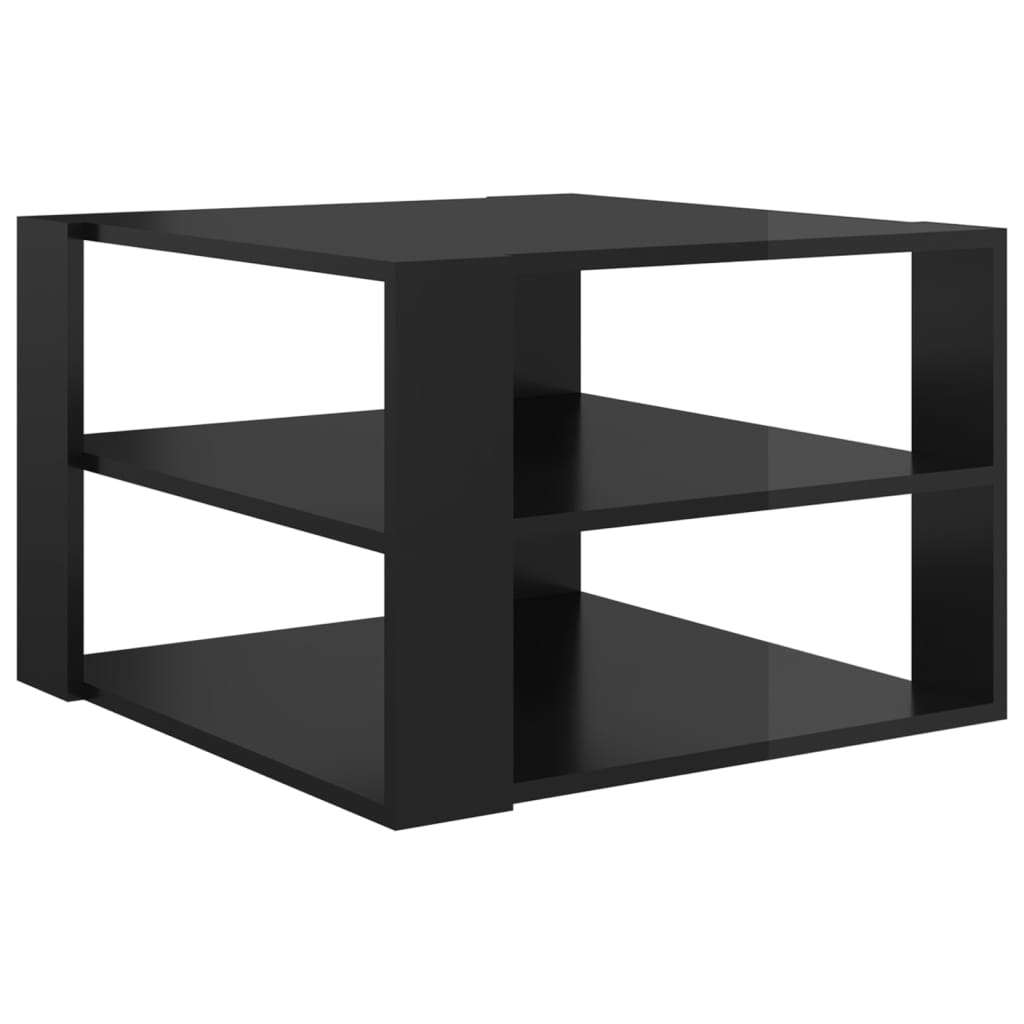 vidaXL Coffee Table High Gloss Black 60x60x40 cm Engineered Wood