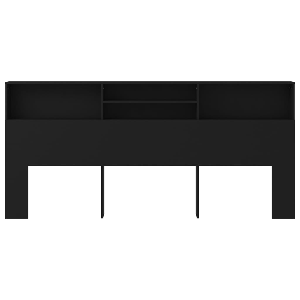vidaXL Headboard Cabinet Black 220x19x103.5 cm
